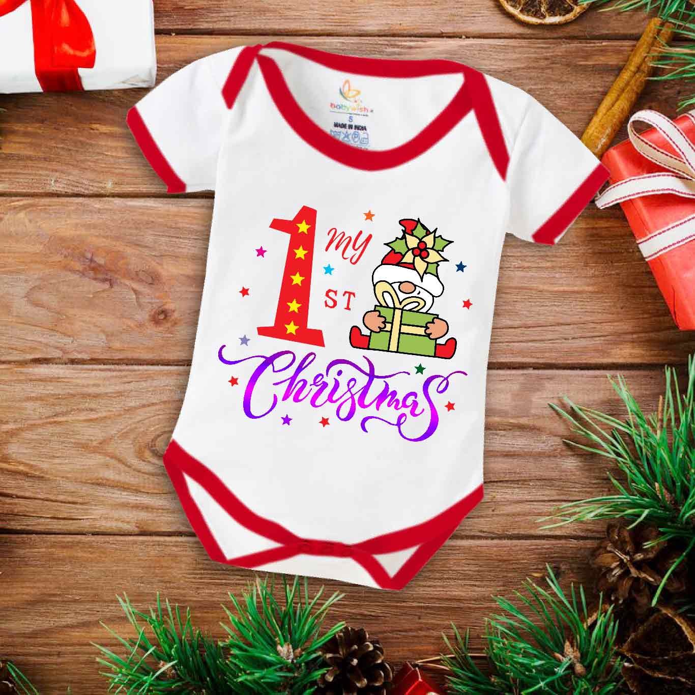 Babywish Christmas Romper Clothes for Babies, My First Merry Christmas Bodysuits, My First Christmas Star Print Newborn Outfit, Cute Holiday Onesies for Boys & Girls