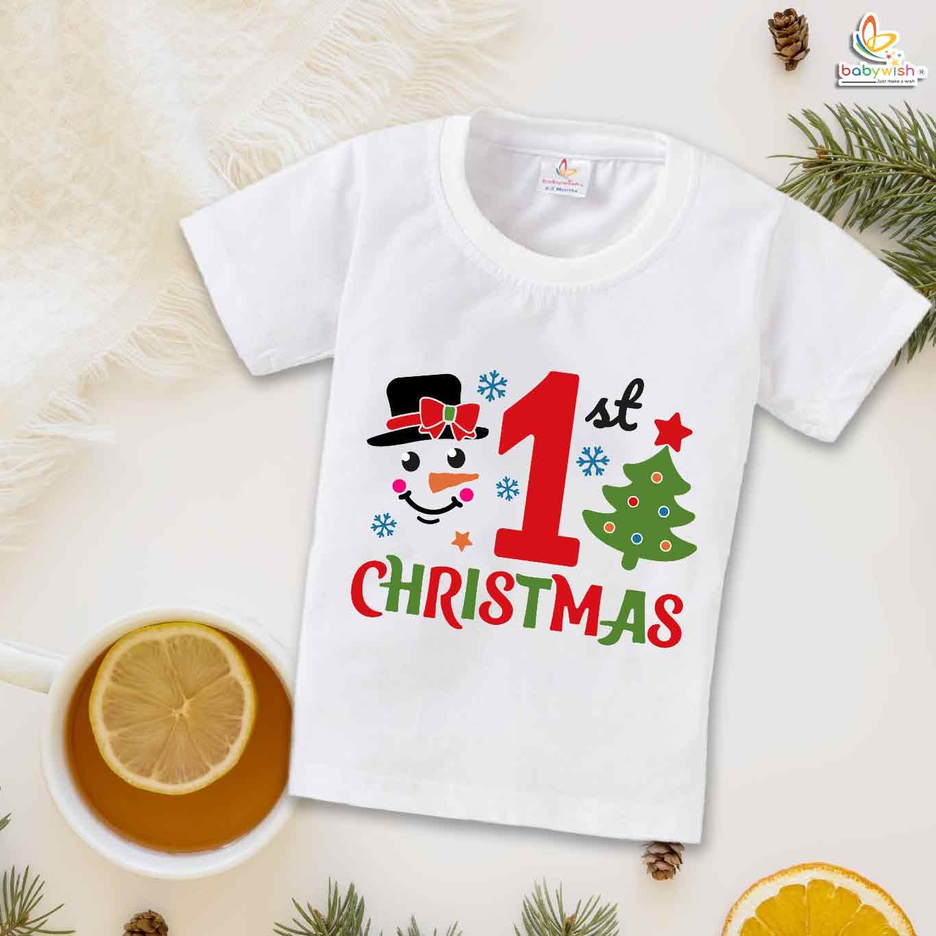 Babywish Christmas T-shirt My First Christmas T-shirt 1st X-mas-tree Christmas