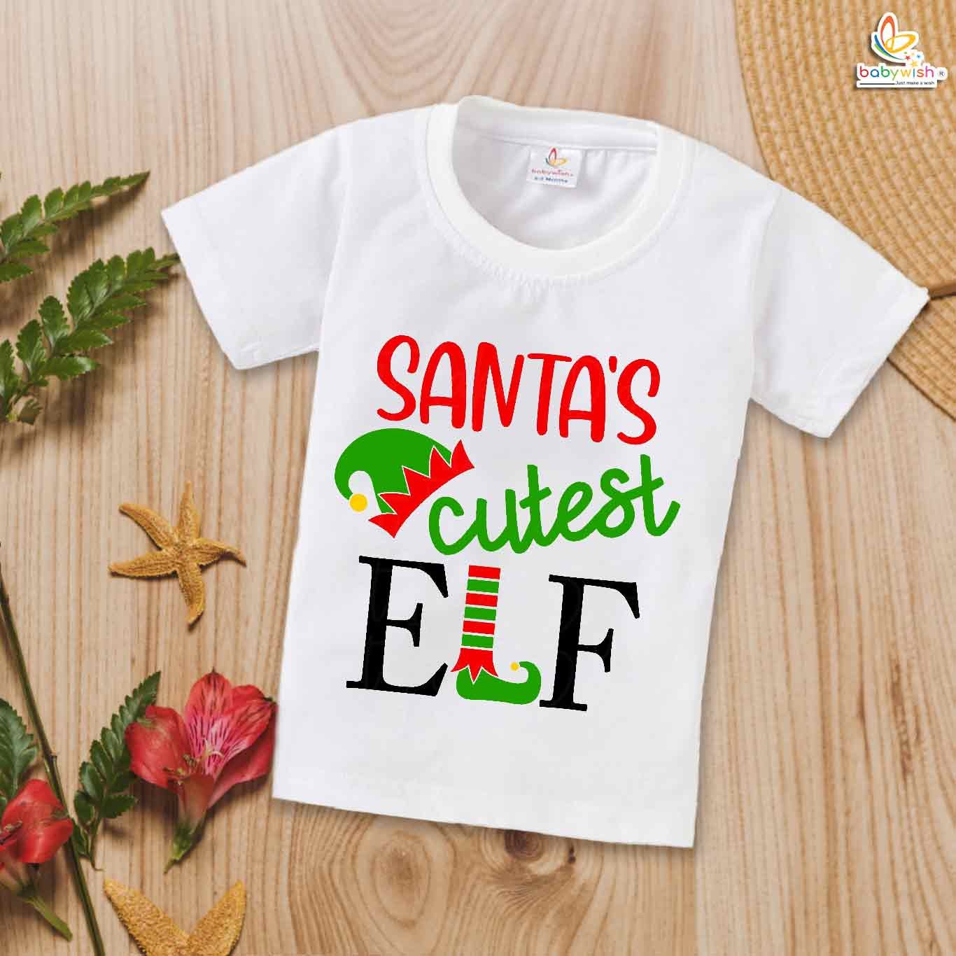Babywish Christmas T-shirt My First Christmas T-shirt Santa's Cutest Elf Christmas