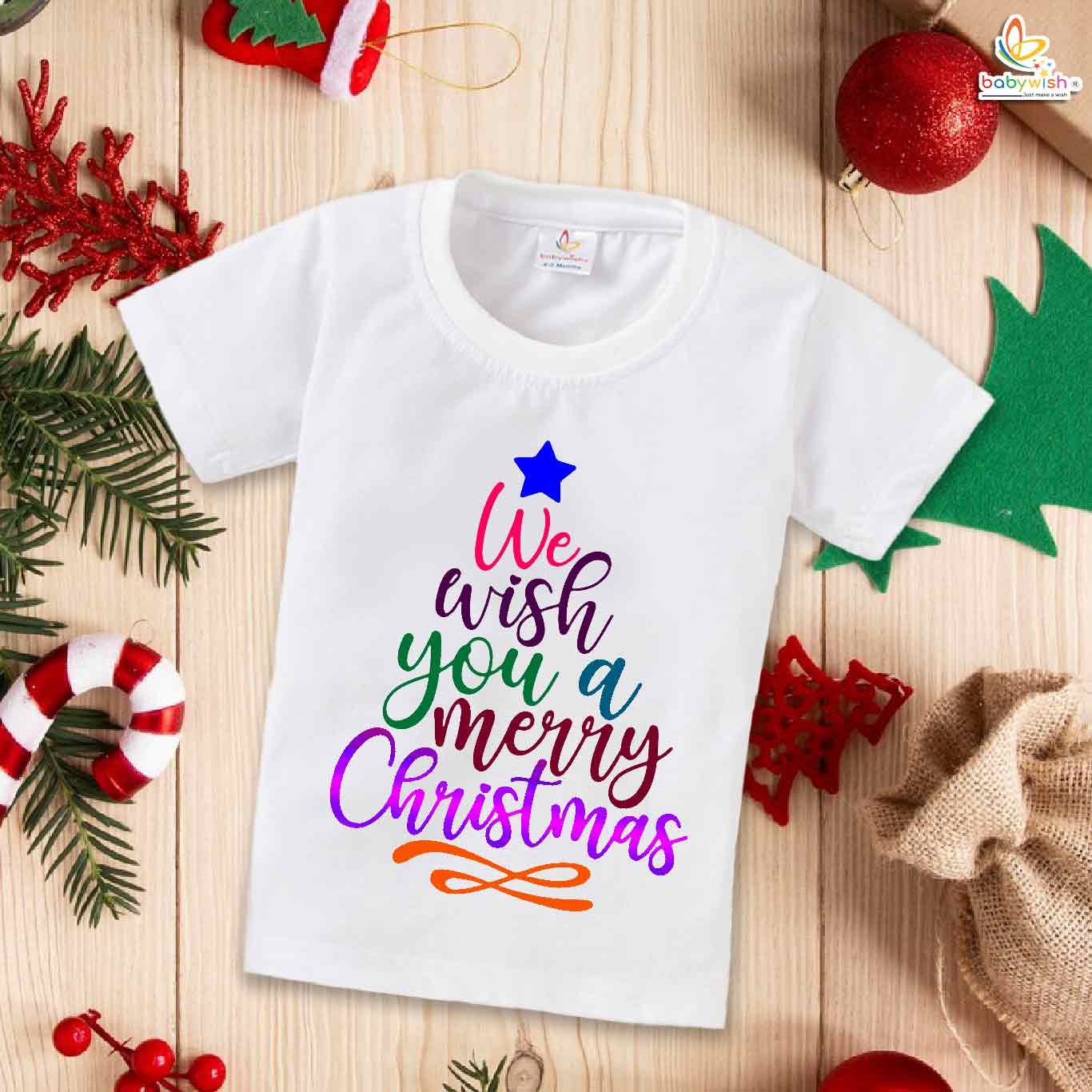 Babywish Christmas T-shirt My First Christmas T-shirt We Wish You Merry Christmas