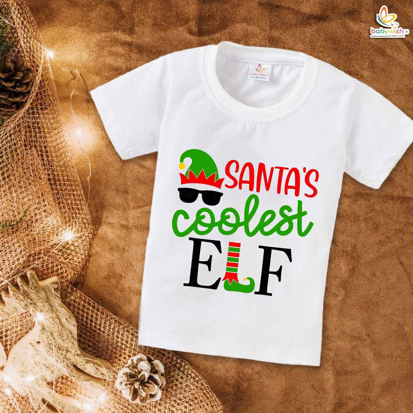 Babywish Christmas T-shirt My First Christmas T-shirt Santa's Coolest Elf Christmas