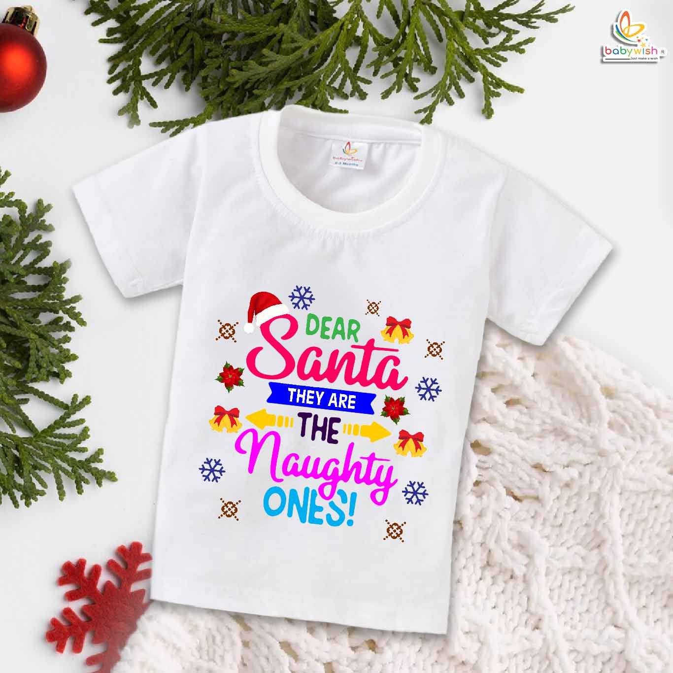 Babywish Christmas T-shirt My First Christmas T-shirt Dear Santa They are the Naughty Ones