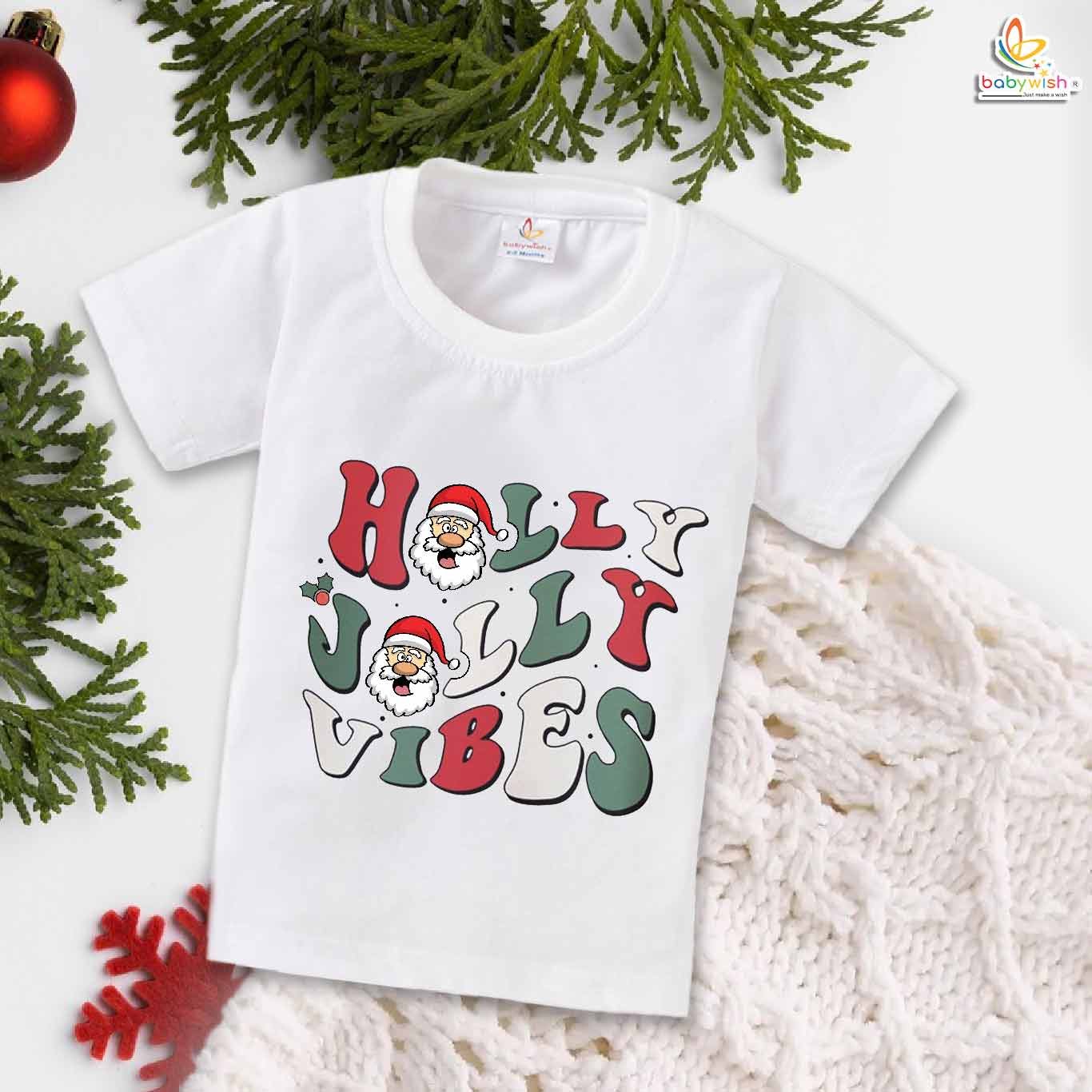 Babywish Christmas T-shirt My First Christmas T-shirt Holly Jolly Vibes
