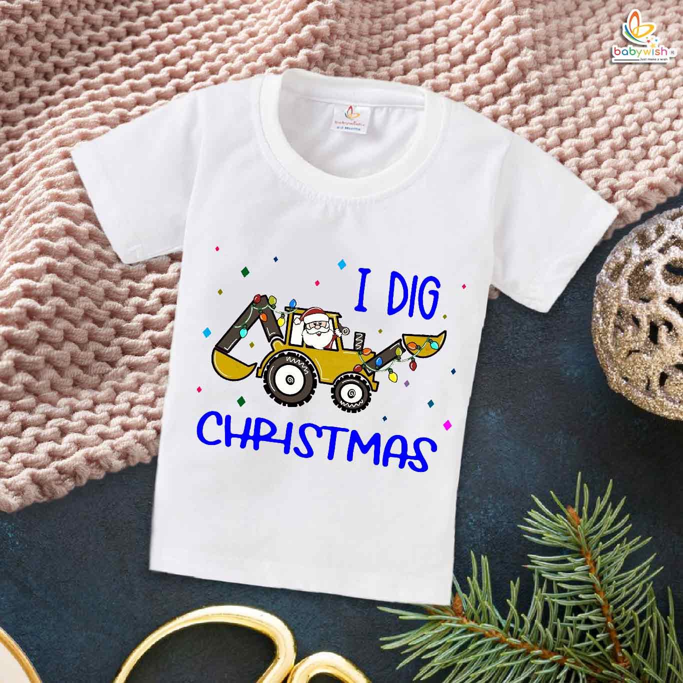 Babywish Christmas T-shirt My First Christmas T-shirt I Dig Christmas Festivals