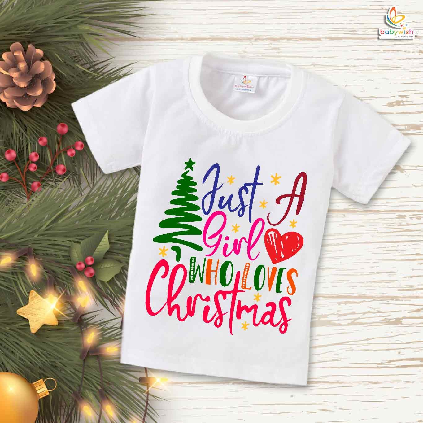 Babywish Christmas T-shirt My First Christmas T-shirt Just A Girl Who Loves Christmas