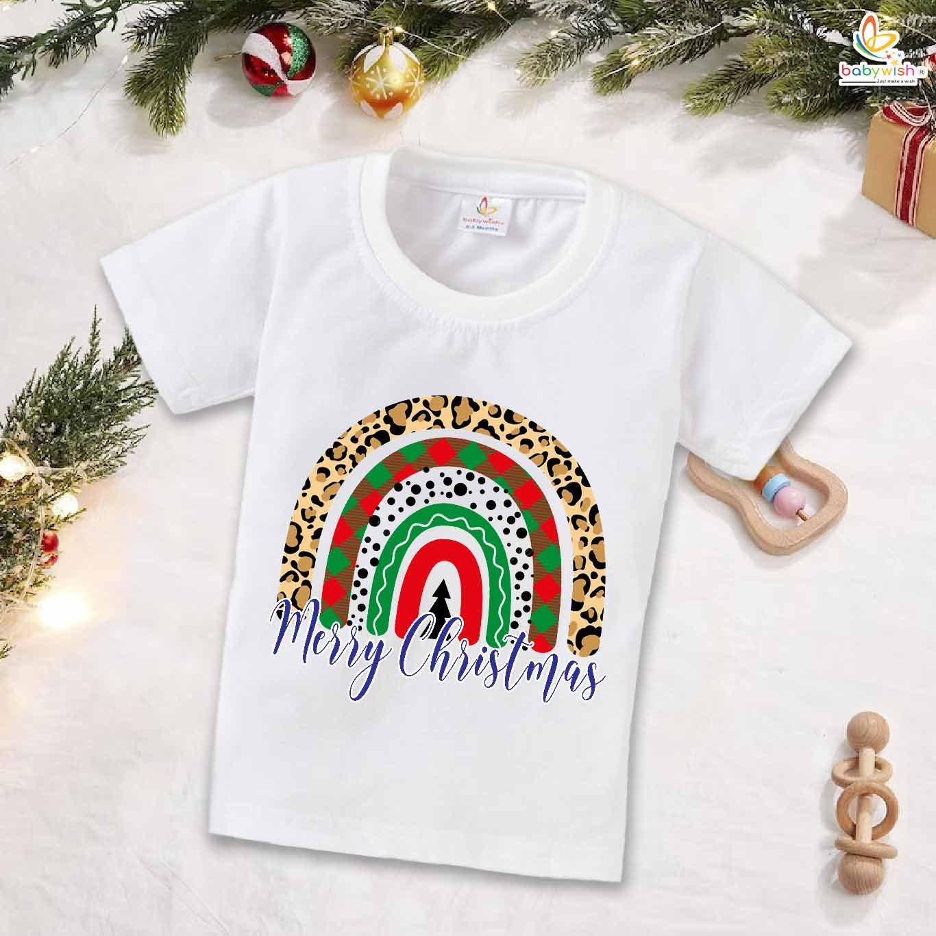 Babywish Christmas T-shirt My First Christmas T-shirt Merry Christmas Round Tree Print