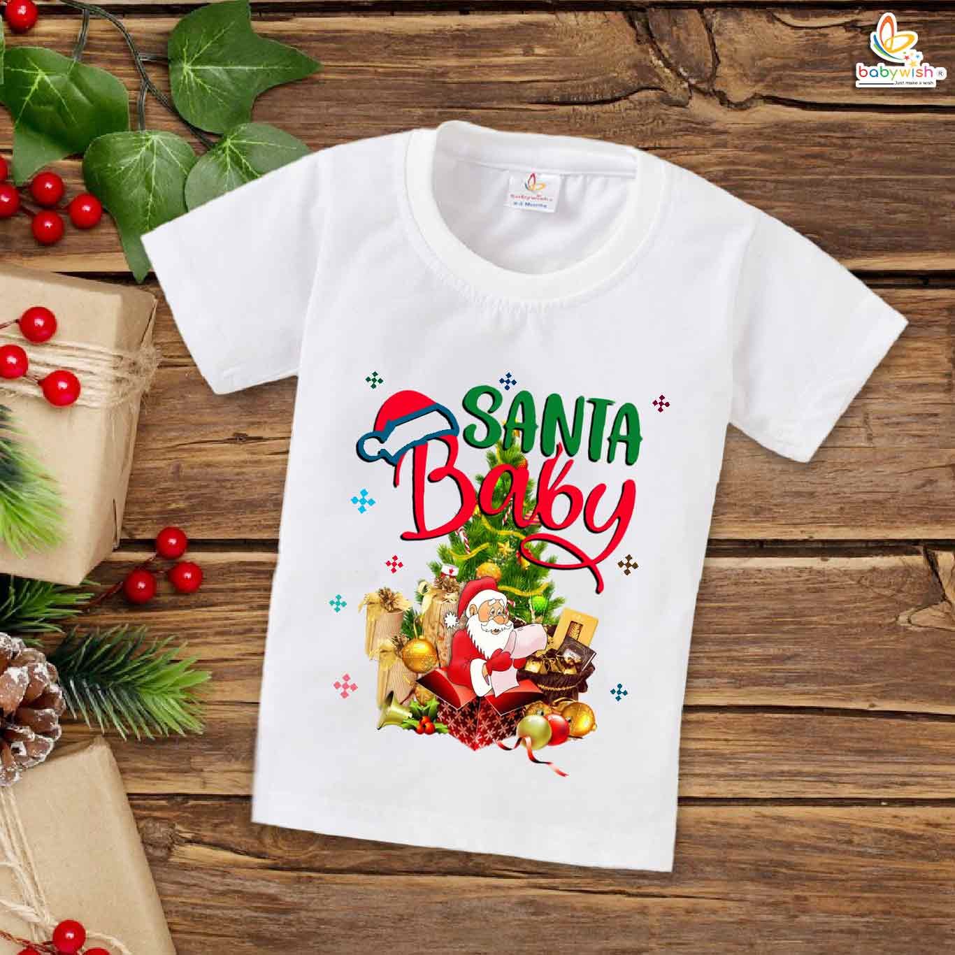Babywish Christmas T-shirt My First Christmas T-shirt Red Santa Baby Gifted