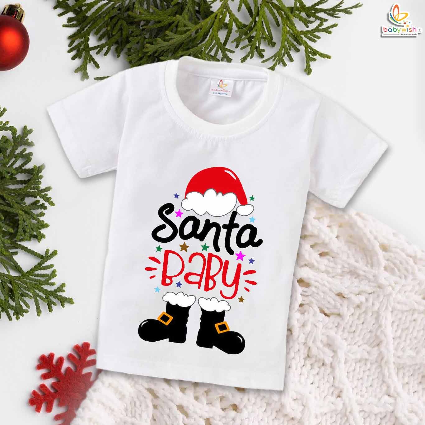 Babywish Christmas T-shirt My First Christmas T-shirt Santa Baby
