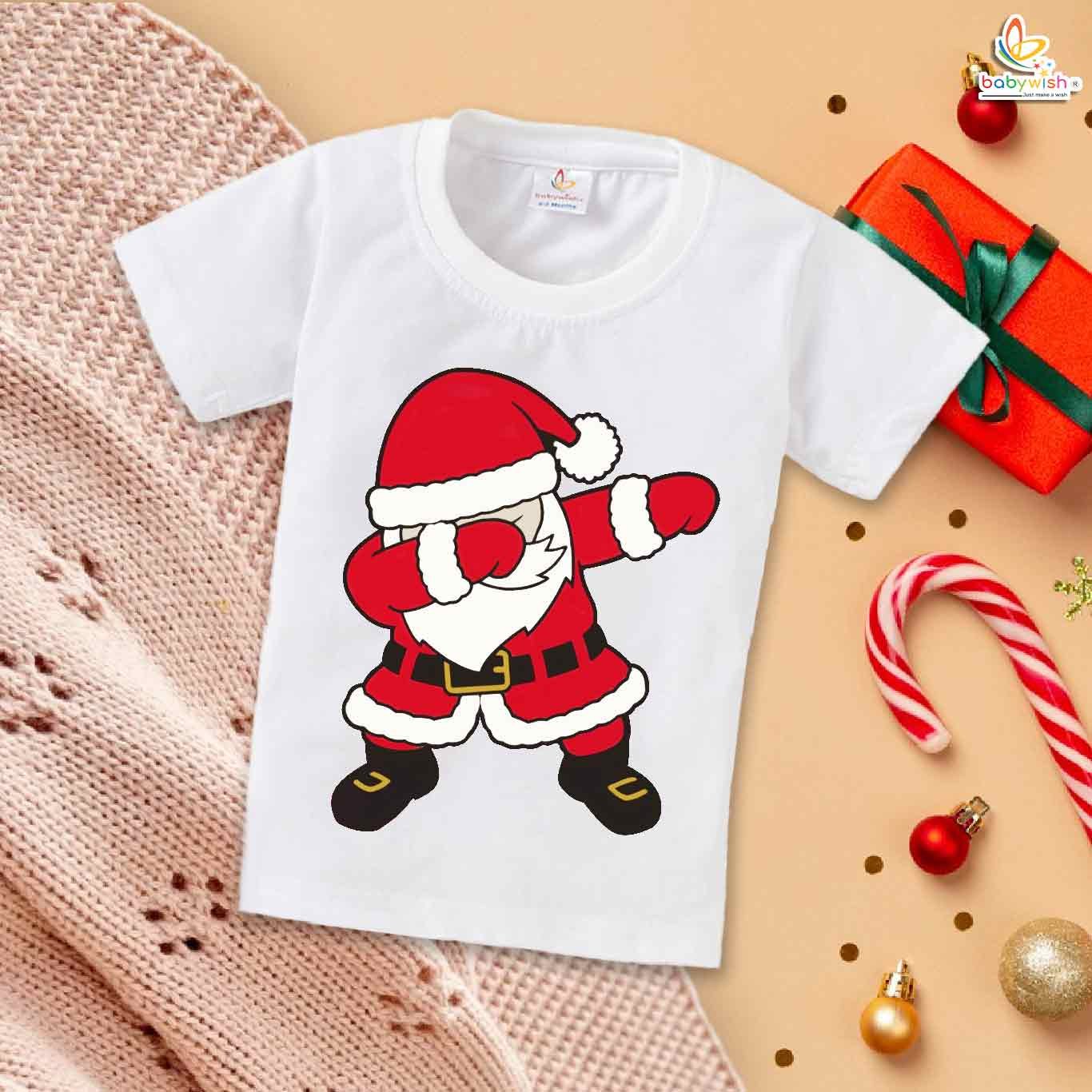Babywish Christmas T-shirt My First Christmas T-shirt Santa Christmas Dance Print