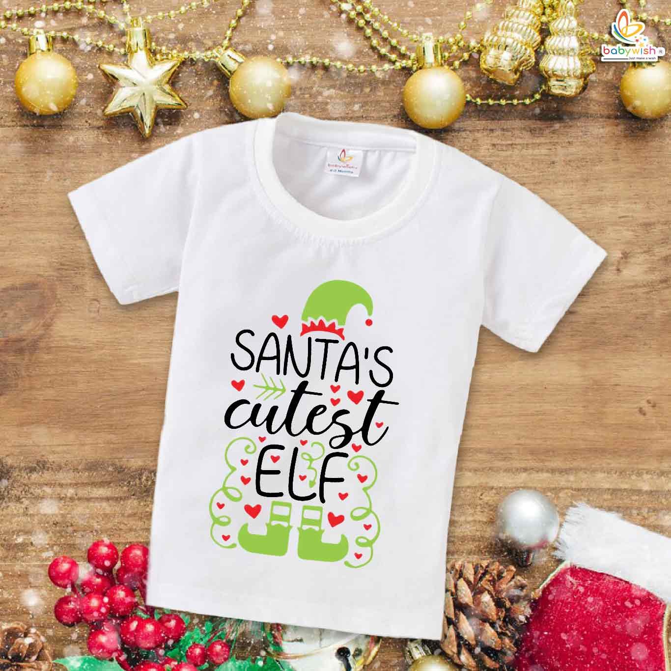 Babywish Christmas T-shirt My First Christmas T-shirt Christmas Santa Elf Print