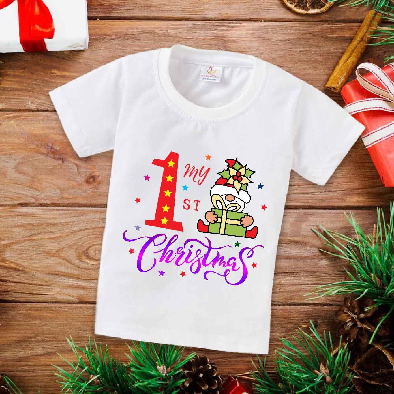 Babywish Christmas T-shirt My First Christmas T-shirt My First Christmas Star Print