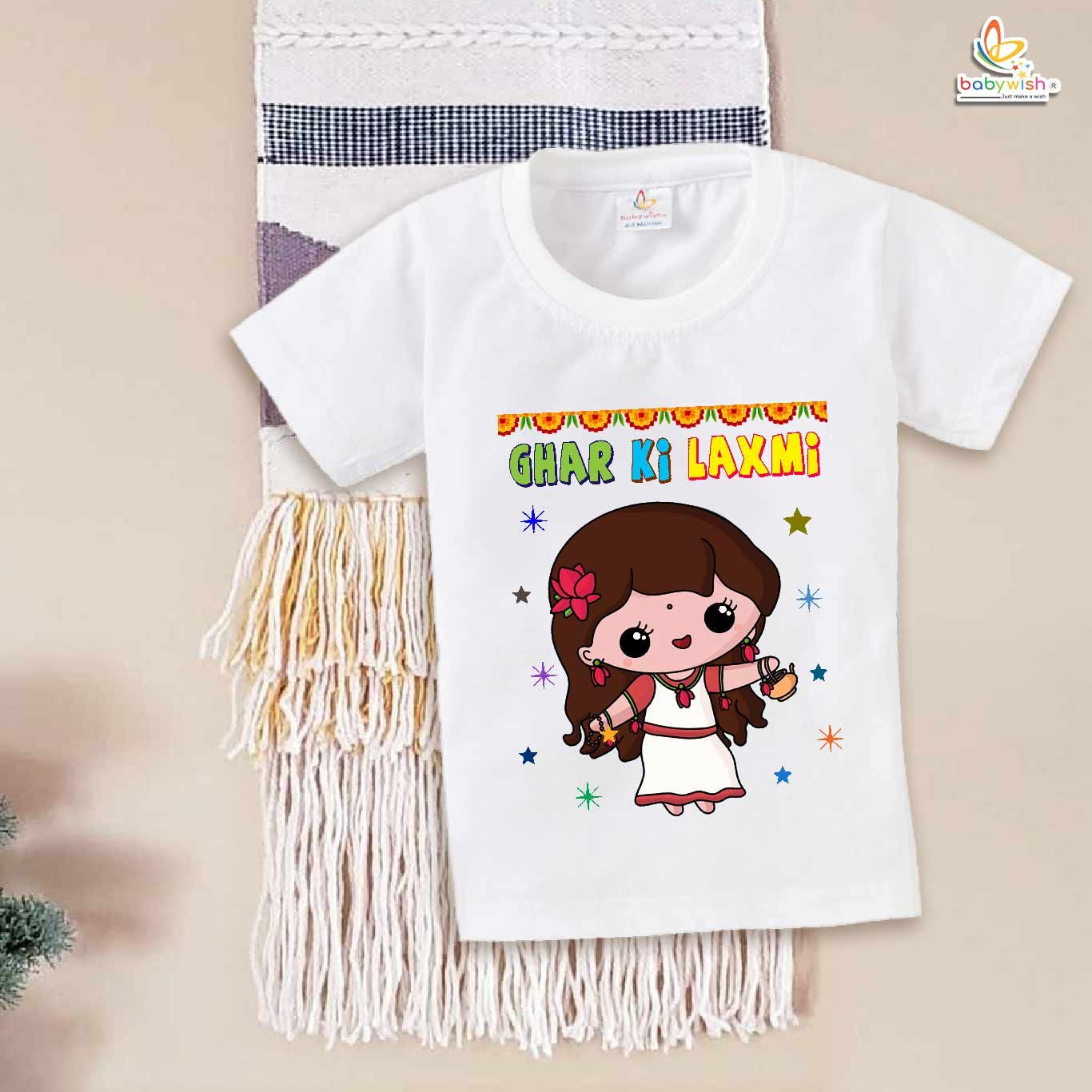 Babywish Baby Diwali T-shirt My First Diwali Ghar Ki Laxmi