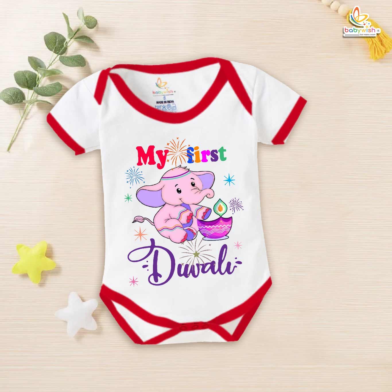 Babywish Baby Diwali Romper Bodysuit My First Diwali First Diwali
