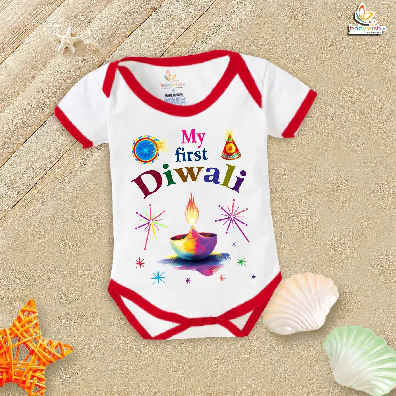 Babywish Baby Diwali Romper Bodysuit My First Diwali