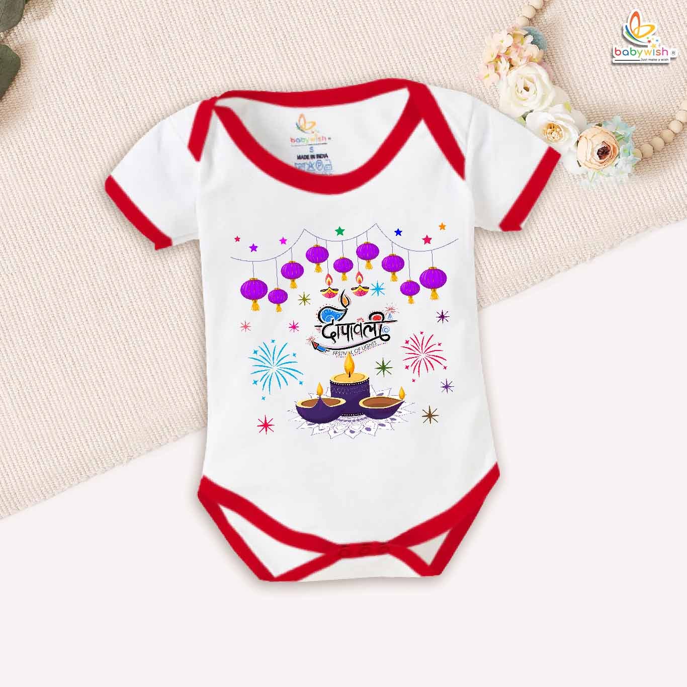 Babywish Baby Diwali Romper Bodysuit My First Diwali Diwali Celebrations With Sweets