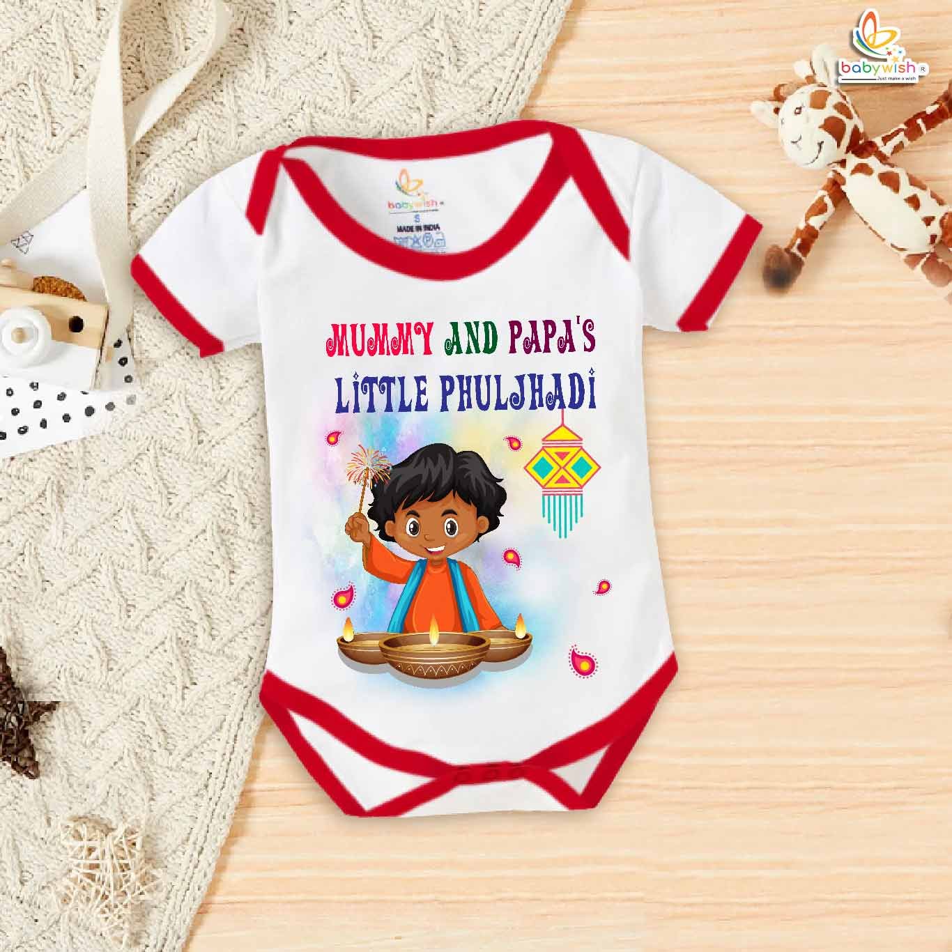 Babywish Baby Diwali Romper Bodysuit My First Diwali Diwali Festival Celebrations