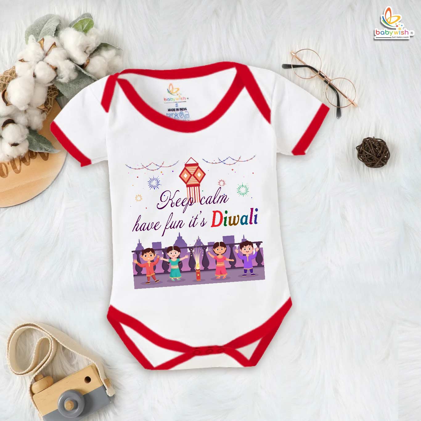 Babywish Baby Diwali Romper Bodysuit My First Diwali Have Fun It's Diwali