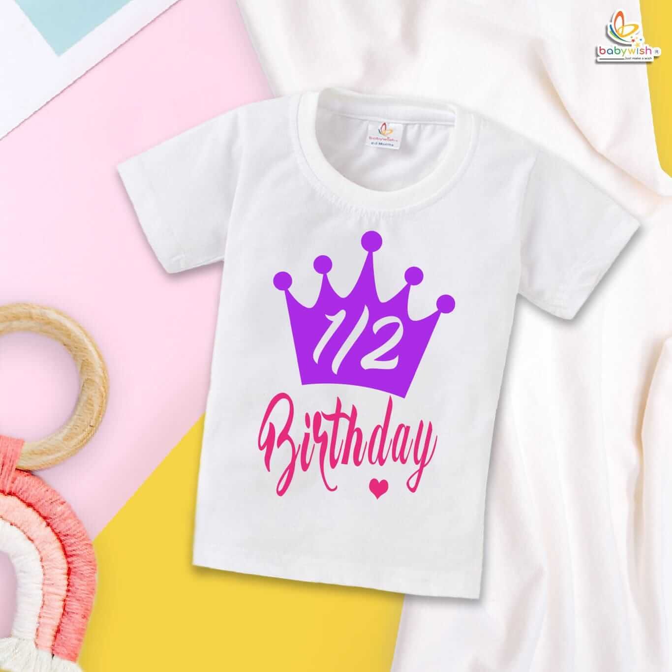 Babywish My First Half Birthday T-Shirt – 1/2 Birthday Outfit for Baby Boys & Girls – Cute Half Year Celebration Shirt