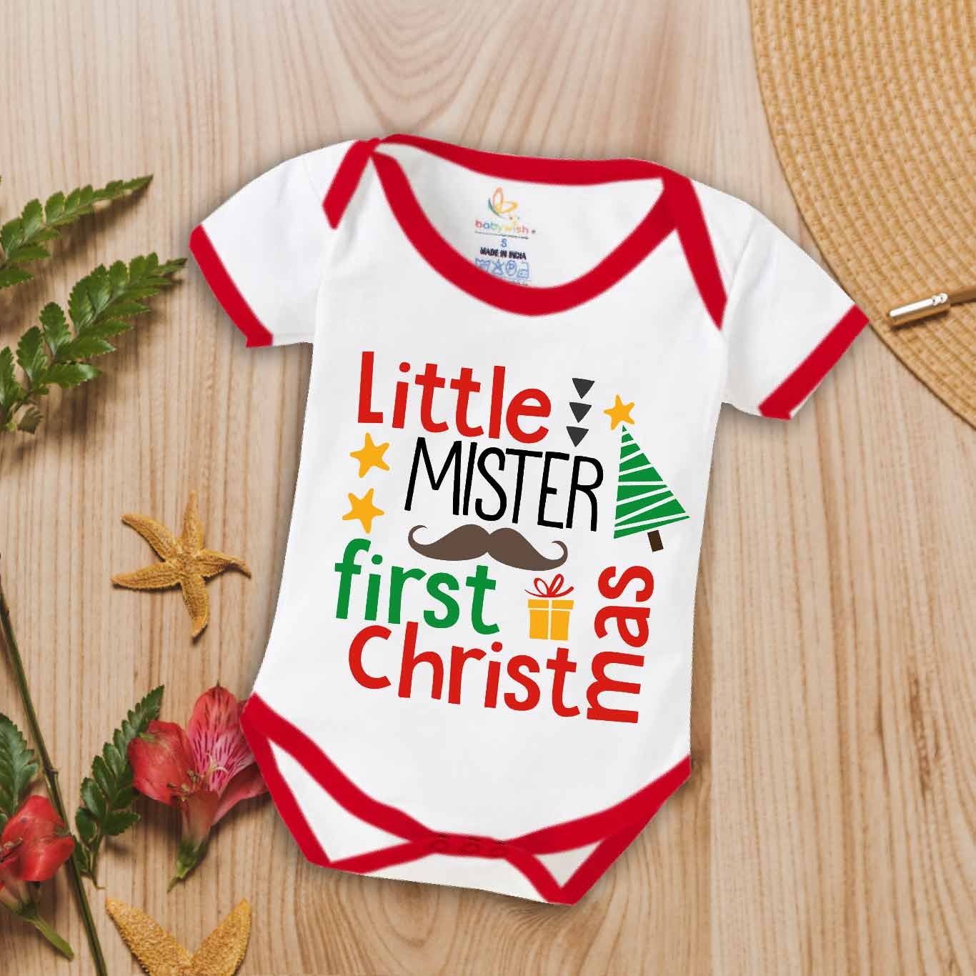Babywish Christmas Romper Clothes for Babies, My First Merry Christmas Bodysuits, Berry Theme Christmas Print Newborn Outfit, Cute Holiday Onesies for Boys & Girls