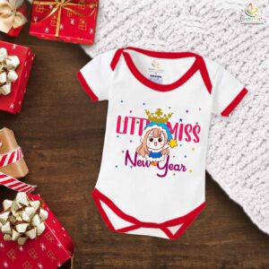Babywish New Year Romper Clothes My First New Year Bodysuits Little Miss New Year