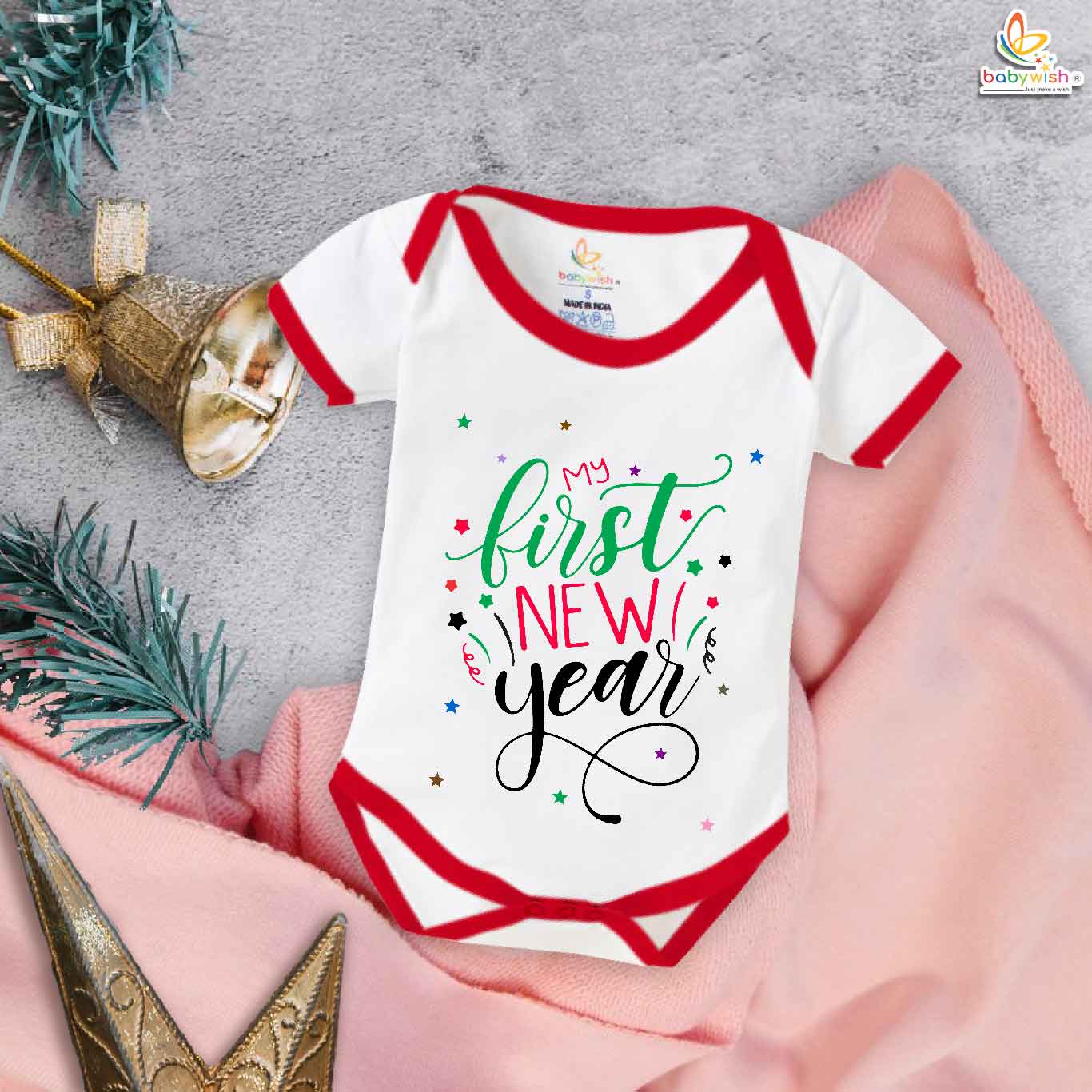 Babywish New Year Romper Clothes My First New Year Bodysuits My First New Year Quotes Printed