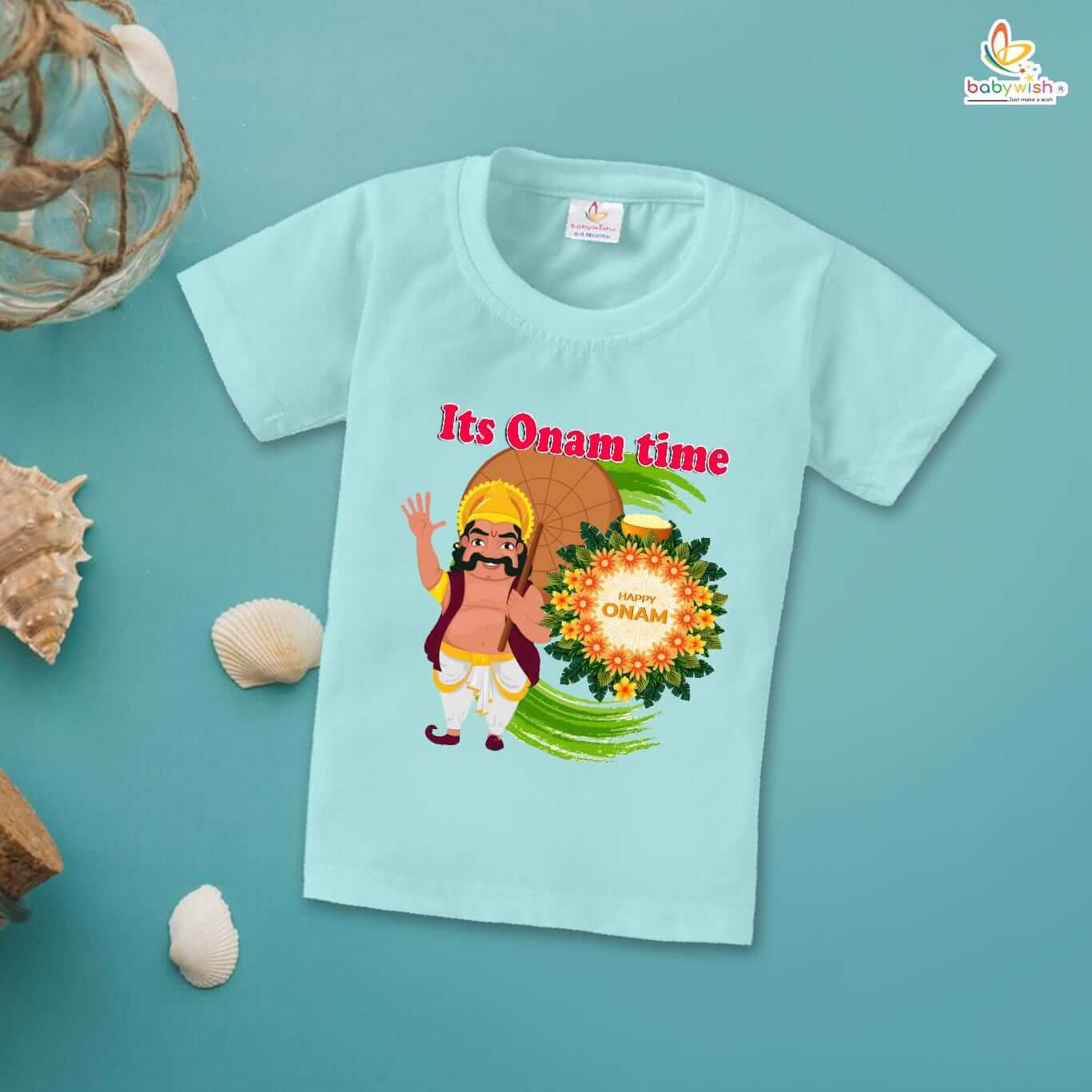 Onam Festivals Boys and Girls T-Shirt, Half Sleeve Cute Kids Topwear, Stylish Onam Celebration Outfit, Kids Onam T-Shirts Babywish