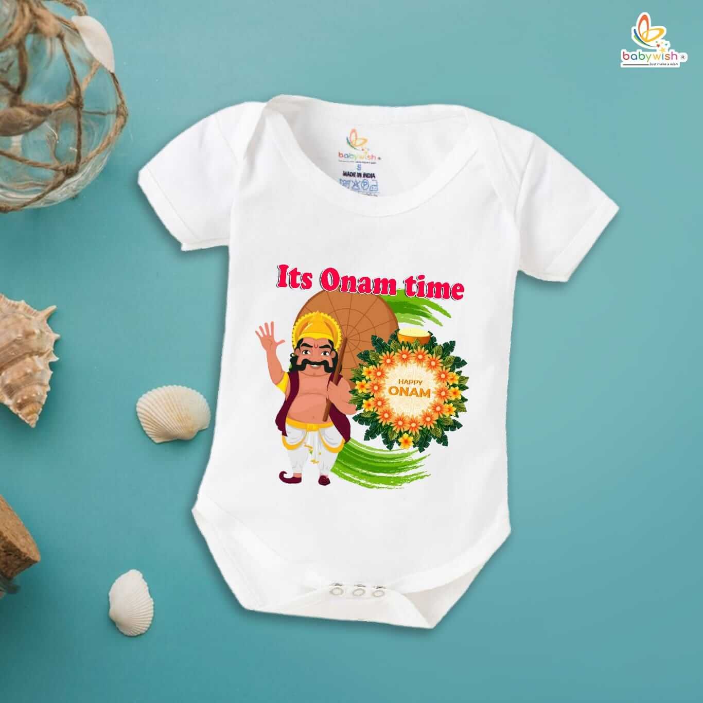 Onam Romper for Boys and Girls, Brother Sister Matching Outfit, Traditional Kerala Onam Festival Dress, Soft Cotton Half Sleeve Onesie for Kids Babywish