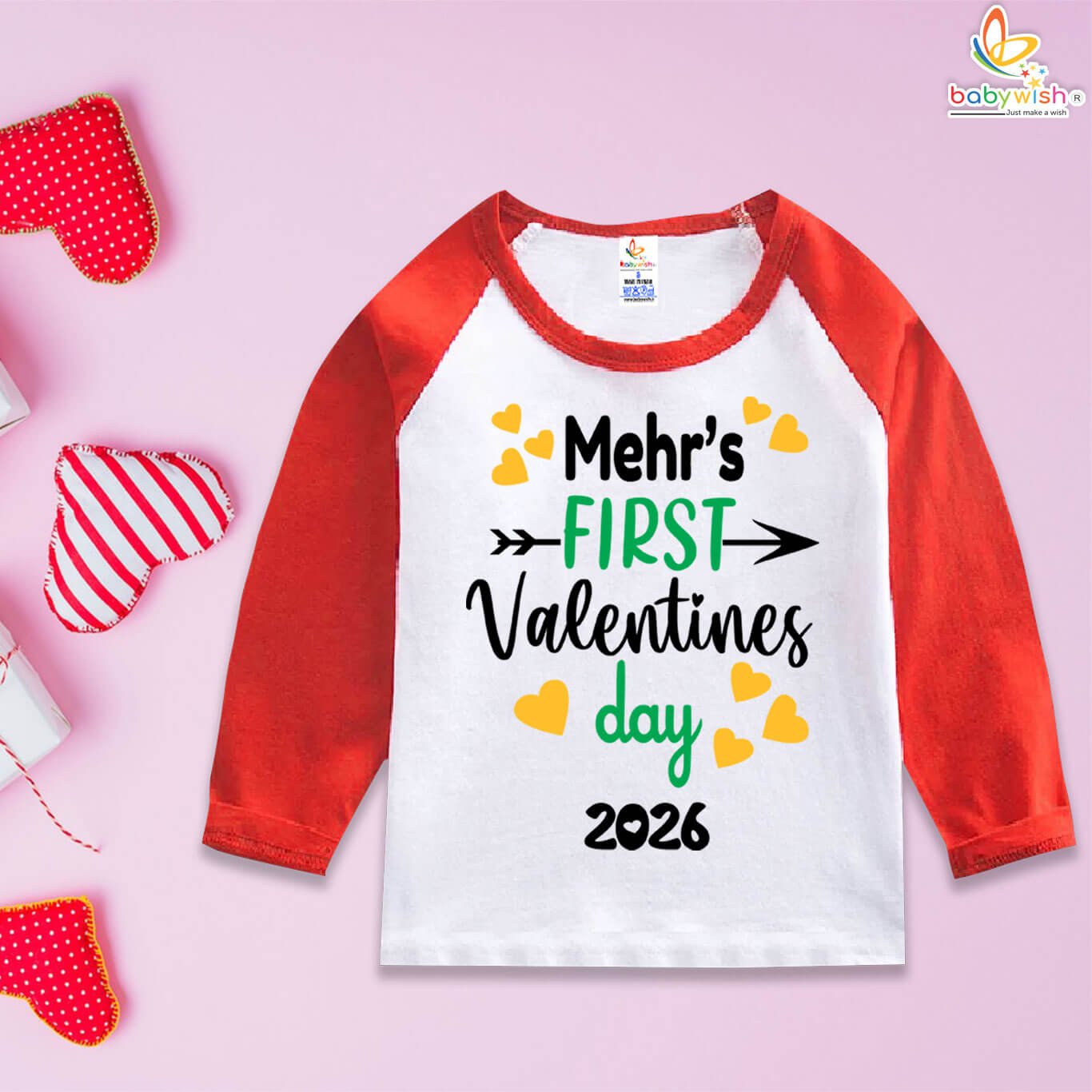 personalized first valentine baby outfit