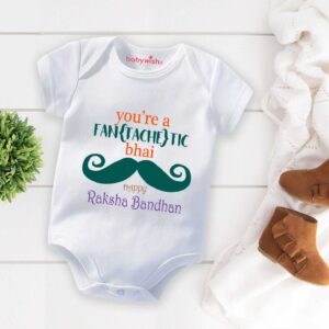 Rakshabandhan Romper for Kids, Brother Sister Matching Outfit, Cute Rakhi Festival Gift, Soft Cotton Half Sleeve Onesie for Boys & Girls – Babywish
