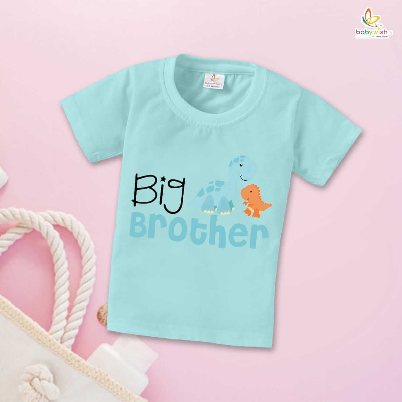 Rakshabandhan T-Shirt for Brother and Sister – Matching Cotton Tee, Cute Rakhi Gift Outfit, Half Sleeve Kids Topwear for Siblings Babywish