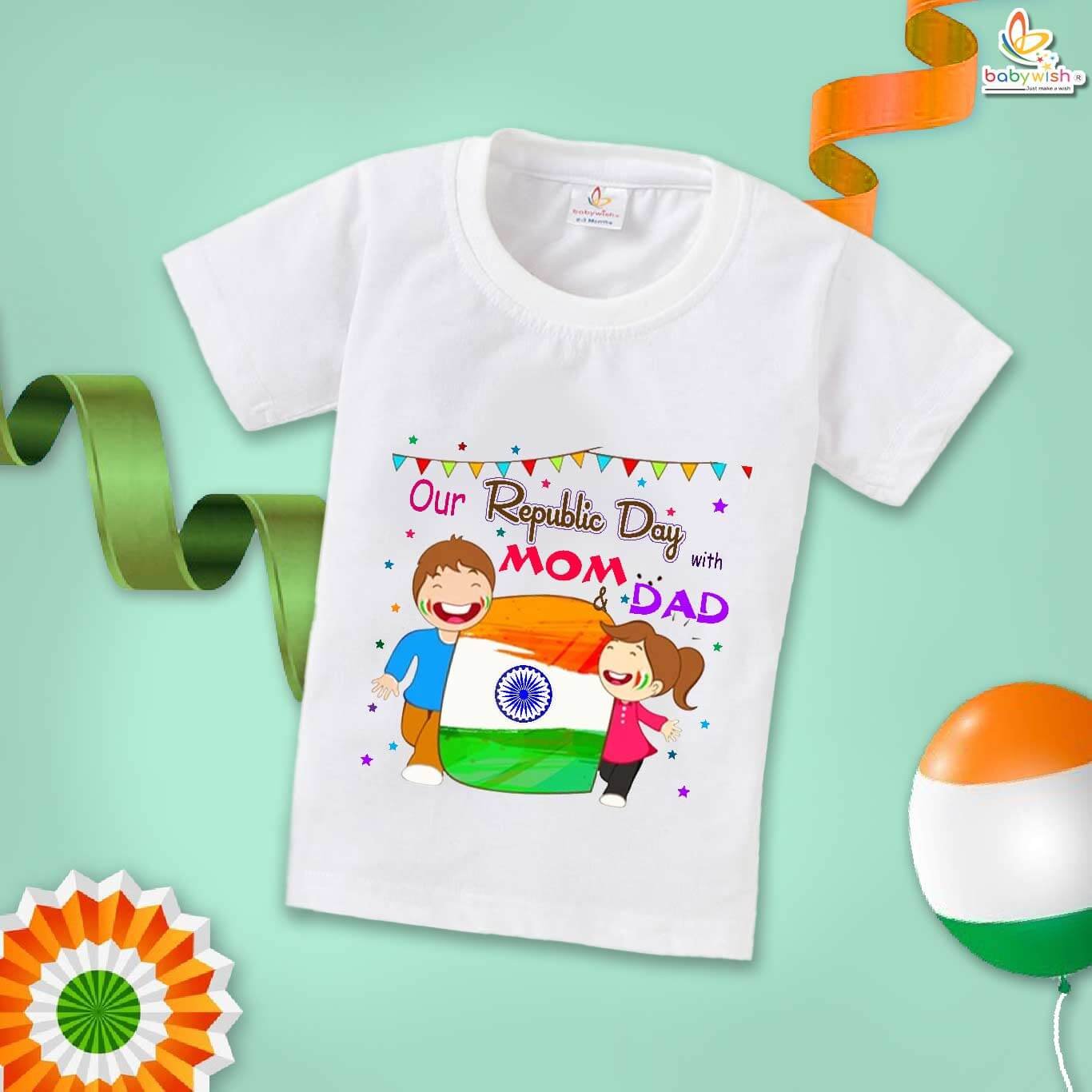 Babywish Republic Day T-shirt My First Republic Day T-shirt Our Republic Day With Mom & Dad