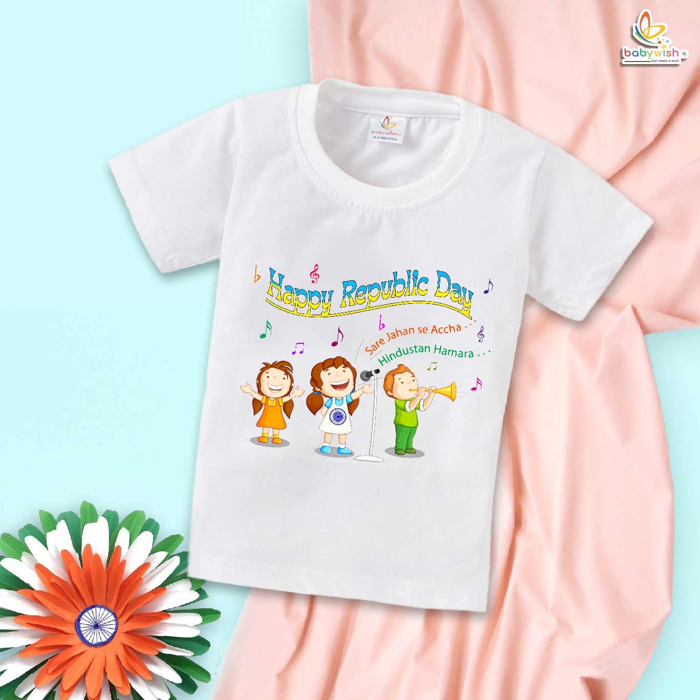 Babywish Republic Day T-shirt My First Republic Day T-shirt Saare Jahan Se Accha Hindustan Hamara Happy Republic Day