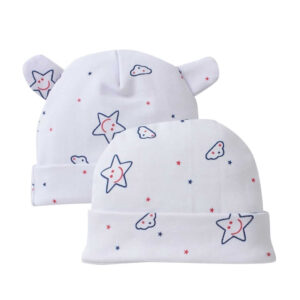 Baby caps for Newborn Fancy knitted Beanies Kids White Ear Bear Hat for Infants 0 - 6 Months baby