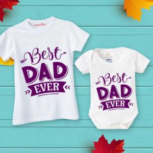 Father’s Day Special Baby T-Shirt and Romper Combo Best Dad Ever Printed Baby Outfit Babywish
