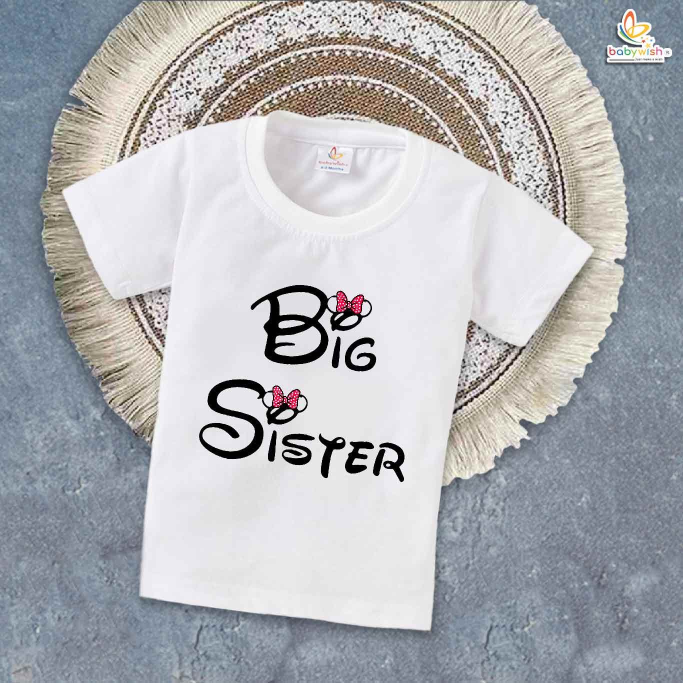 Big Sister T-Shirt – Brother & Sister Matching Family T-Shirt – Cute "Big Sister" Tee for Girls – Baby & Toddler Clothing – Babywish