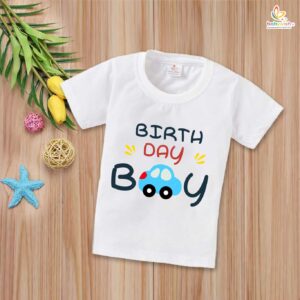 Birthday Boy Car T-Shirt – My First Birthday Shirt for Baby Boys | Cute 1st Birthday Outfit with Car Theme for Party Celebrations by Babywish