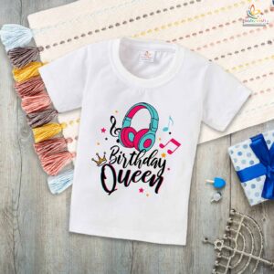 Birthday Queen T-Shirt with Headphones – Cool Birthday Shirt for Women & Teens | Music Lover Birthday Outfit | Matching Family Party Tee by Babywish