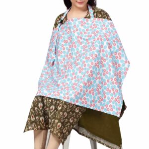Nursing covers for Mother Breathable feeding cover for Breastfeeding 360° Coverage Protection Cover - Blue Snowdrop Floral