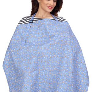 Nursing covers for Mother Breathable feeding cover for Breastfeeding 360° Coverage Protection Cover - Blue Sunflower Theme