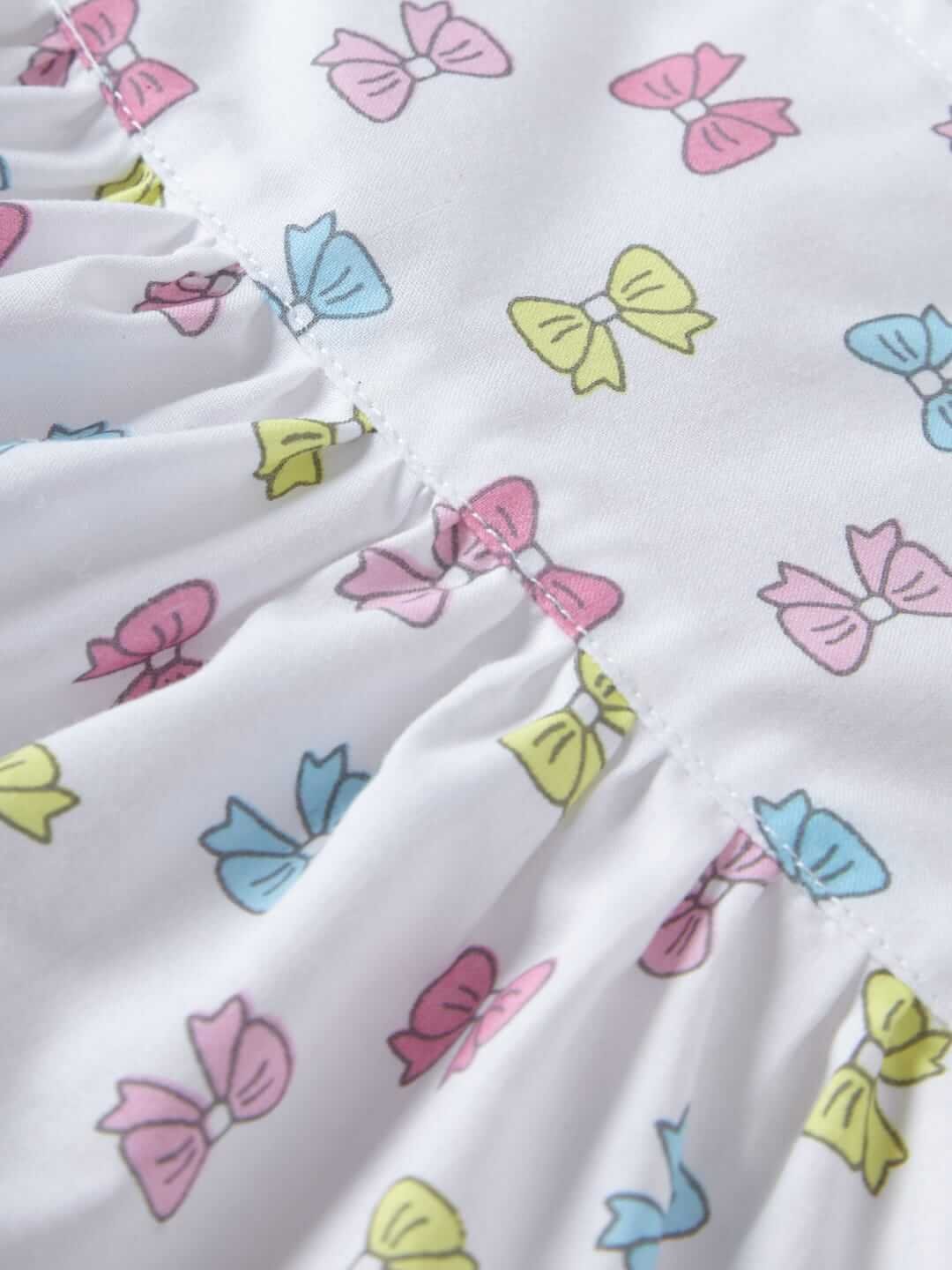 Baby Girl Cotton Frock Newborn Dress – Knee Length Soft Cotton Dress with Bow Strip Print, Comfortable Summer Outfit for Infants, Ideal for Parties and Daily Wear - Image 7