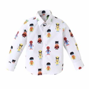 Kids Full Sleeve Shirt for Boys & Girls | Superhero Printed Theme Toddler Shirt | Summer & Winter Top Wear | Soft, Comfortable, Durable Shirt for Everyday Kids Clothes