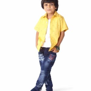 Kids Full Sleeve Shirt for Boys & Girls | Triangle Printed Theme Toddler Shirt | Summer & Winter Top Wear | Soft, Comfortable, Durable Kids Clothes for Everyday Wear