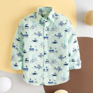 Kids Full Sleeve Shirt for Boys & Girls | Vehicles Printed Theme Toddler Shirt | Summer & Winter Top Wear | Soft, Comfortable, Durable Kids Clothes for Everyday Wear