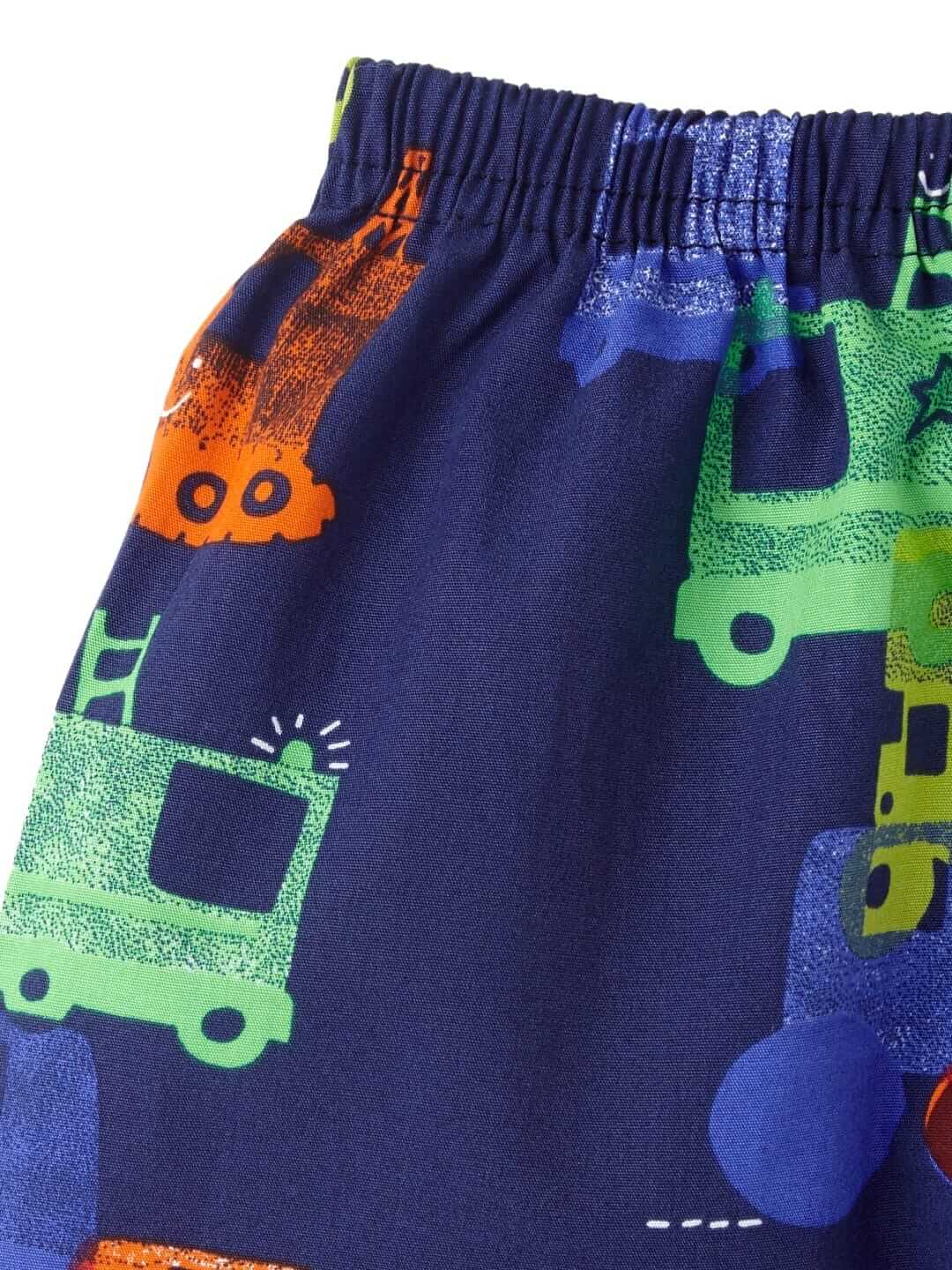 Navy Blue Vehicle Printed Full Sleeve Baby Night Suit Set for Boys & Girls - Image 6