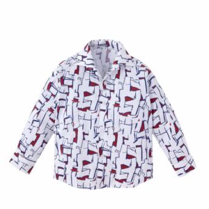 Toddler Boys Full Sleeve Shirt – White Printed Casual Shirt for Kids and Baby Boys – Stylish and Comfortable Outfit for Daily Wear – Babywish