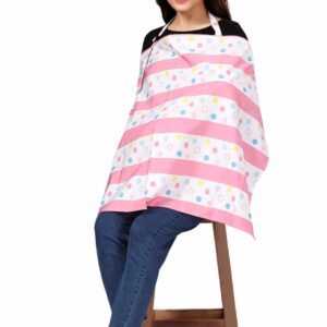 Nursing covers for Mother Breathable feeding cover for Breastfeeding 360° Coverage Protection Cover - Pink Strip Floral