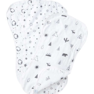 Organic Burp Cloths for Baby Boys and Girls, Triple Layer Soft Muslin Burp Cloths, Multipurpose Baby Burp Gift Set, Ideal Newborn Essentials, Set of 3