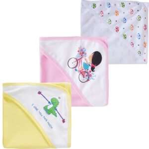Baby Hooded Towels for Newborn – Combo Multicolor Bath Towels for Boys & Girls, Soft, Absorbent Infant & Kids Hooded Towels, Cozy Baby Bath Wraps