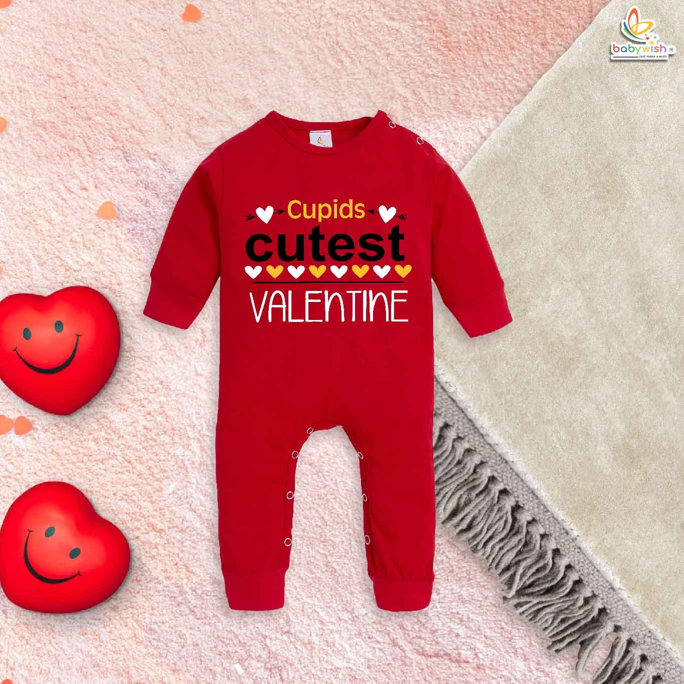 Cupid’s Cutest Valentine Baby Romper – My First Valentine’s Day Full Body Bodysuit for Newborn & Infant | Adorable Baby Girl & Boy Valentine Outfit | Soft Baby Clothes – Babywish