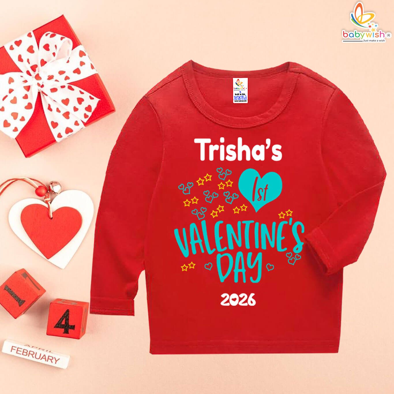 personalized baby first valentine t shirt